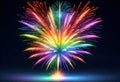 a colorful fireworks display with a rainbow of colors Royalty Free Stock Photo