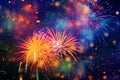 Colorful fireworks exploding at night against sky Royalty Free Stock Photo