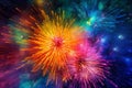 Colorful fireworks exploding at night against sky Royalty Free Stock Photo