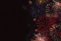 Colorful fireworks exploding in night sky