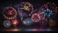 colorful fireworks exploding in the night sky Royalty Free Stock Photo