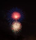 Colorful Fireworks Exploding in the Night Sky Royalty Free Stock Photo