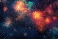 Colorful fireworks. Generative ai image. Royalty Free Stock Photo
