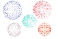 Colorful fireworks isolated on white background. Illustration design Royalty Free Stock Photo