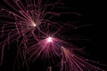 Colorful Fireworks, long exposure, horizontal format Royalty Free Stock Photo