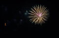 Colorful fireworks near water Royalty Free Stock Photo