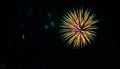 Colorful fireworks near water Royalty Free Stock Photo