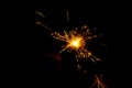 Sparkler candle burn for Christmas or new year Festival celebration isolated on black background Royalty Free Stock Photo