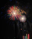 Colorful Fireworks in Night Sky