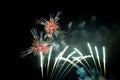 Colorful Fireworks in Night Sky Royalty Free Stock Photo