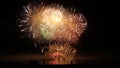 Colorful fireworks ocean shore Vancouver