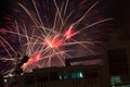 Colorful fireworks over dark sky in Thailand