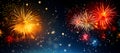 fireworks over the night sky to celebrate the new year Royalty Free Stock Photo