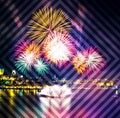 Colorful fireworks with a pattern over it Royalty Free Stock Photo