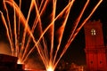 Colorful Fireworks in pyromusical show in Elche Royalty Free Stock Photo