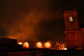 Colorful Fireworks in pyromusical show in Elche Royalty Free Stock Photo