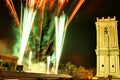 Colorful Fireworks in pyromusical show in Elche