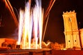 Colorful Fireworks in pyromusical show in Elche Royalty Free Stock Photo