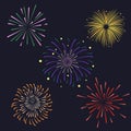 Colorful fireworks set Royalty Free Stock Photo