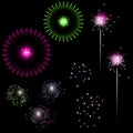 Colorful fireworks with space for text