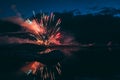 Annual Every year Firework show in the Glacier lagoon Iceland Royalty Free Stock Photo