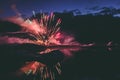 Annual Every year Firework show in the Glacier lagoon Iceland Royalty Free Stock Photo