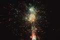 Colorful fireworks of various colors over night sky Royalty Free Stock Photo