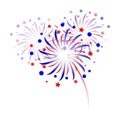 Colorful fireworks on white background Royalty Free Stock Photo