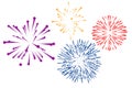 Colorful fireworks on White background . Illustration design