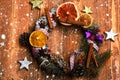 Colorful firry christmas wreath