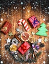 Colorful firry christmas wreath Royalty Free Stock Photo