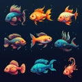 colorful fish aquarium ai generated Royalty Free Stock Photo