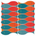 A colorful fish design shows schooling fish Royalty Free Stock Photo