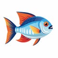 Colorful fish swimming in the deep blue sea Royalty Free Stock Photo