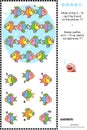 Colorful fish visual logic puzzle