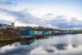 Colorful fisherman cottage at the coastline of Hafnarfjordur in Iceland