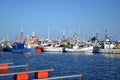 Colorful fishing boats docked in port of Wladyslawowo, Baltic Sea, Poland,