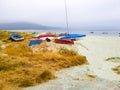 Colorful fishing boats in Galicia, Spain Royalty Free Stock Photo