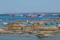 Colorful fishing boats in Phan Rang, Vietnam Royalty Free Stock Photo