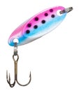 Colorful fishing lure with a treble hook