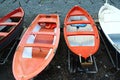 Colorful fishing wooden boat moored on the beach Royalty Free Stock Photo