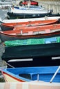 Colorful fishing wooden boat moored on the beach Royalty Free Stock Photo