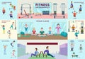 Colorful Fitness Infographic Horizontal Banners