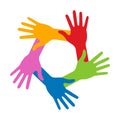 Colorful Five Hands Icon