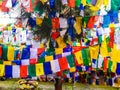 colorful flag near the temple