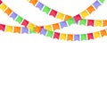 Colorful flags garlands background. Royalty Free Stock Photo