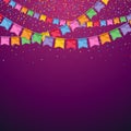 Colorful flags garlands background. Royalty Free Stock Photo