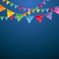 Colorful flags garlands background. Royalty Free Stock Photo