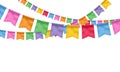 Colorful flags garlands background. Royalty Free Stock Photo