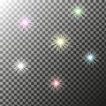 colorful flashes or flowers or fireworks on a transparent background Royalty Free Stock Photo